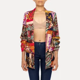 Astrid  Postcard Blazer  Patchwork Print