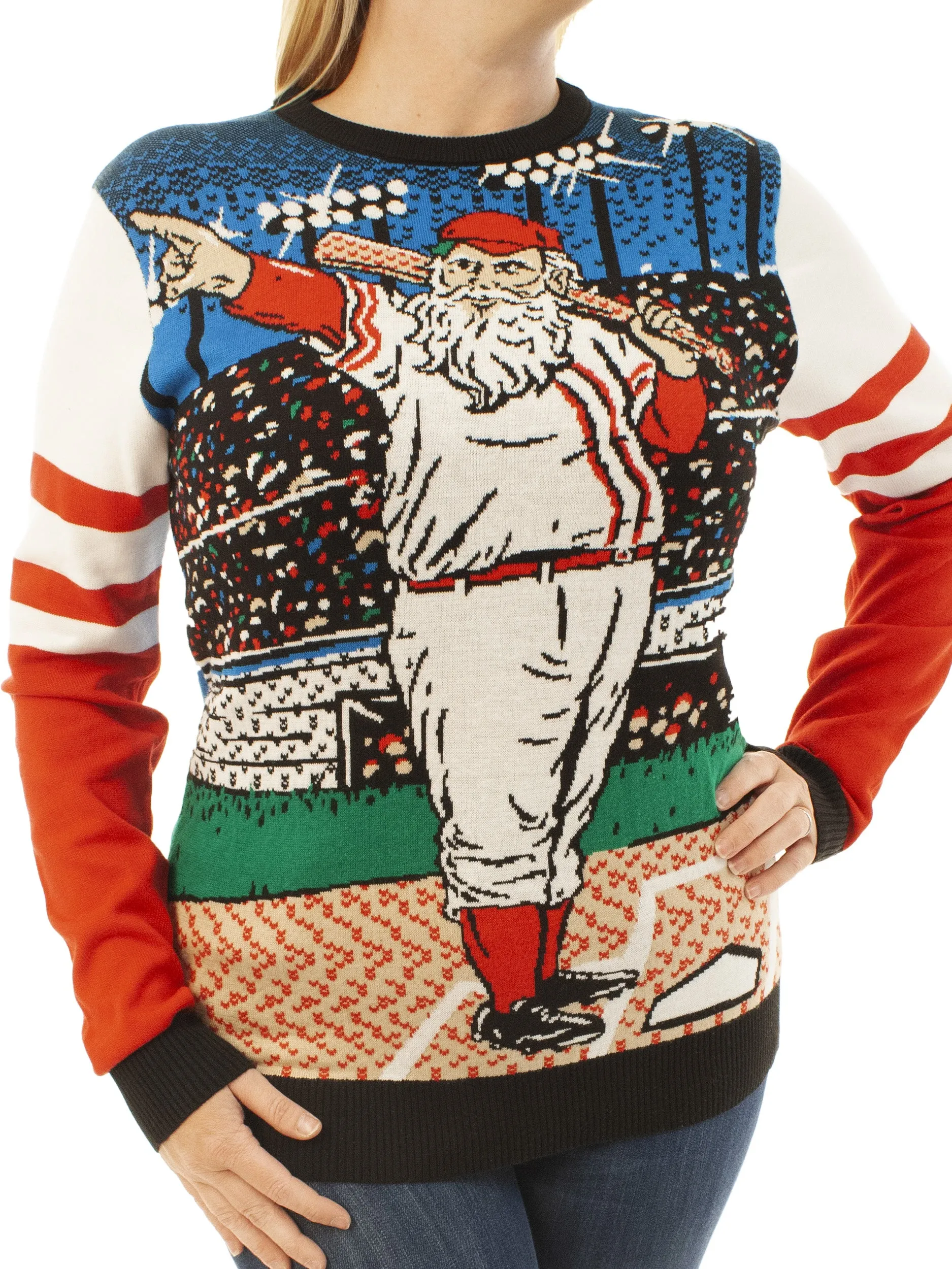 Baseball Santa | Ugly Christmas Sweater For Men & Women | Unisex Sizing