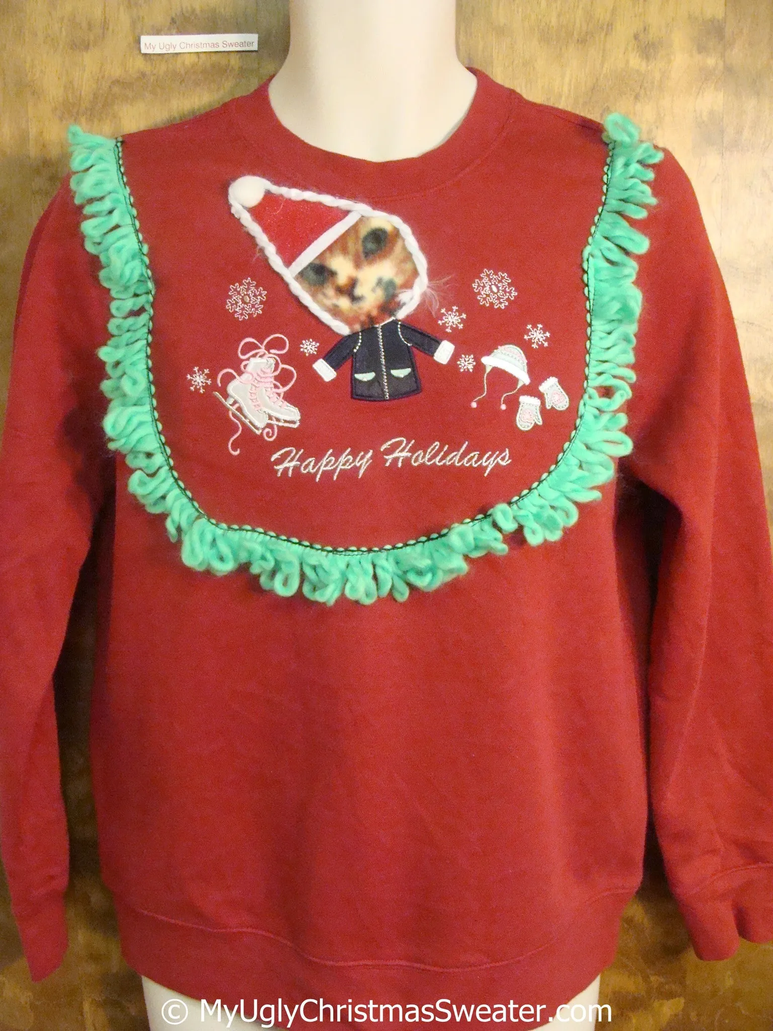 Best Santa Cat Horrible Tacky Christmas Sweatshirt