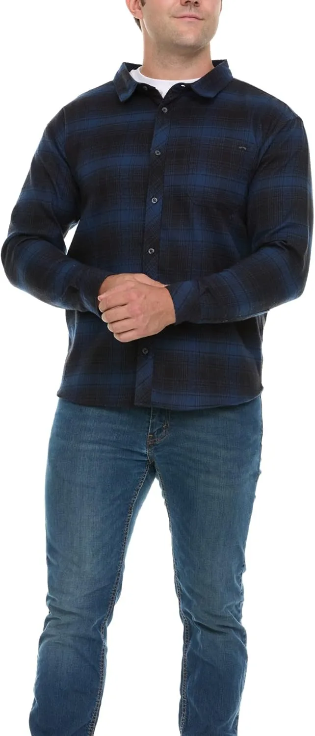 Billabong Plaid Flannel Shirt for Men, Big and Tall Button Down Shirts for Men