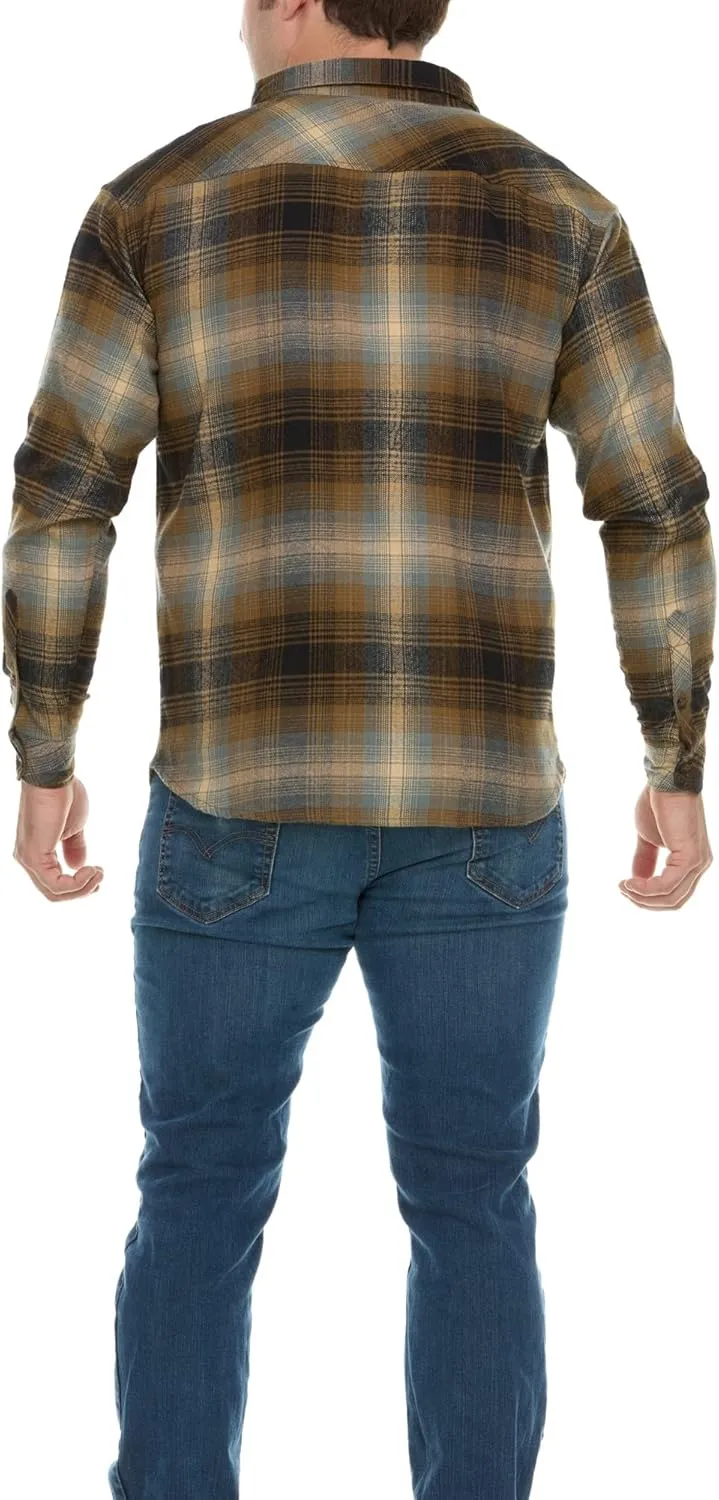 Billabong Plaid Flannel Shirt for Men, Big and Tall Button Down Shirts for Men