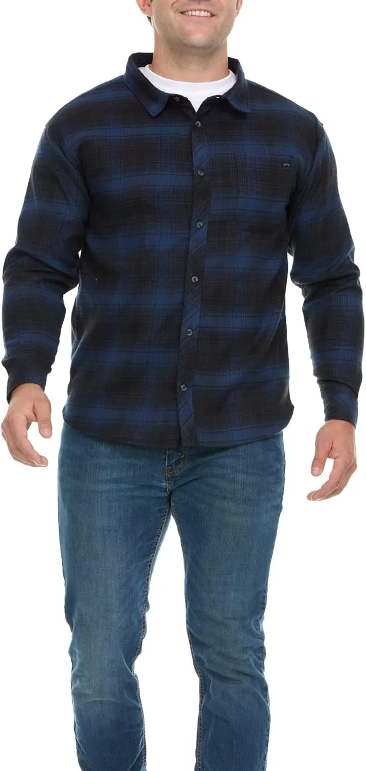 Billabong Plaid Flannel Shirt for Men, Big and Tall Button Down Shirts for Men