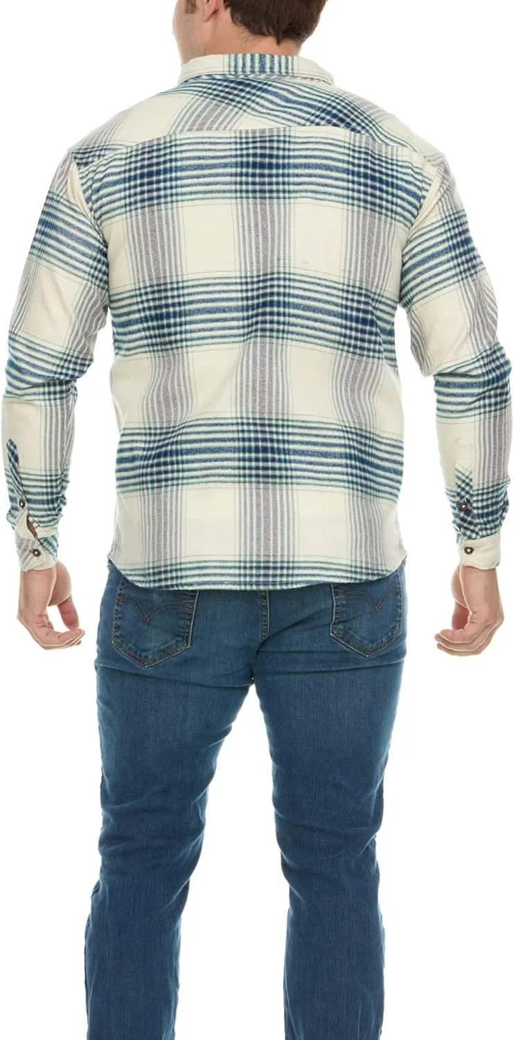Billabong Plaid Flannel Shirt for Men, Big and Tall Button Down Shirts for Men