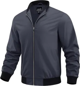 BIYLACLESEN Men's Lightweight Bomber Jackets Windbreaker Jackets Casual Fashion Jackets Zip Up Coats with Pockets