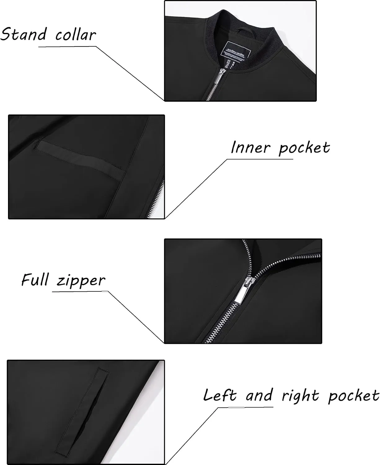 BIYLACLESEN Men's Lightweight Bomber Jackets Windbreaker Jackets Casual Fashion Jackets Zip Up Coats with Pockets