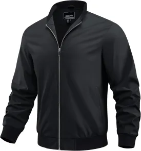 BIYLACLESEN Men's Lightweight Bomber Jackets Windbreaker Jackets Casual Fashion Jackets Zip Up Coats with Pockets