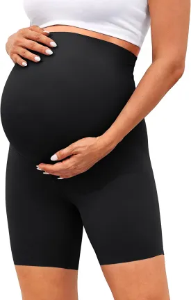 BONVIGOR Clouduxi Maternity Shorts Over The Belly 6"-Pregnancy Biker Shorts Workout Yoga Active Athletic Shorts Pants