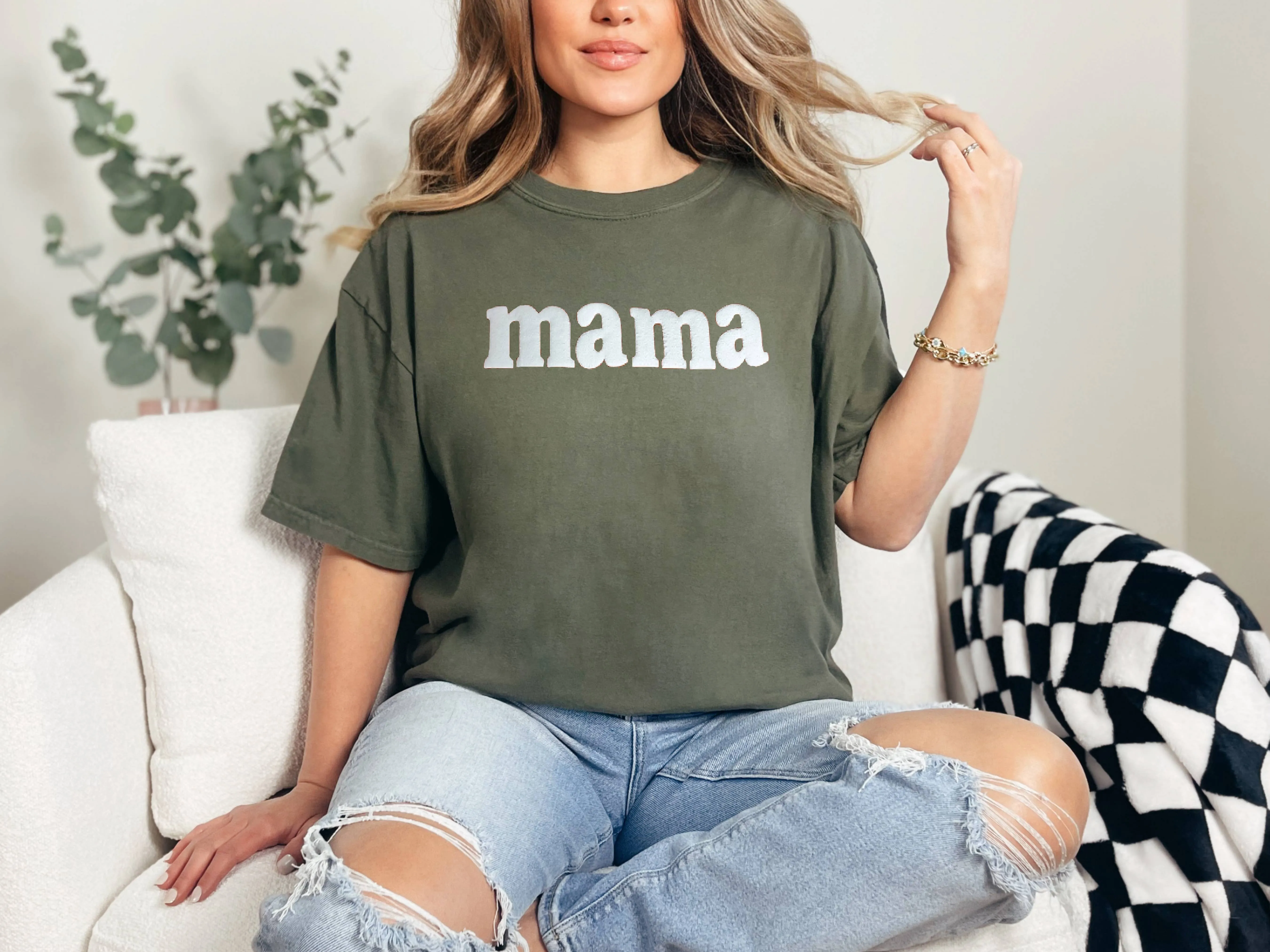 Comfort Colors puff Mama Shirt/Mothers Day Gift