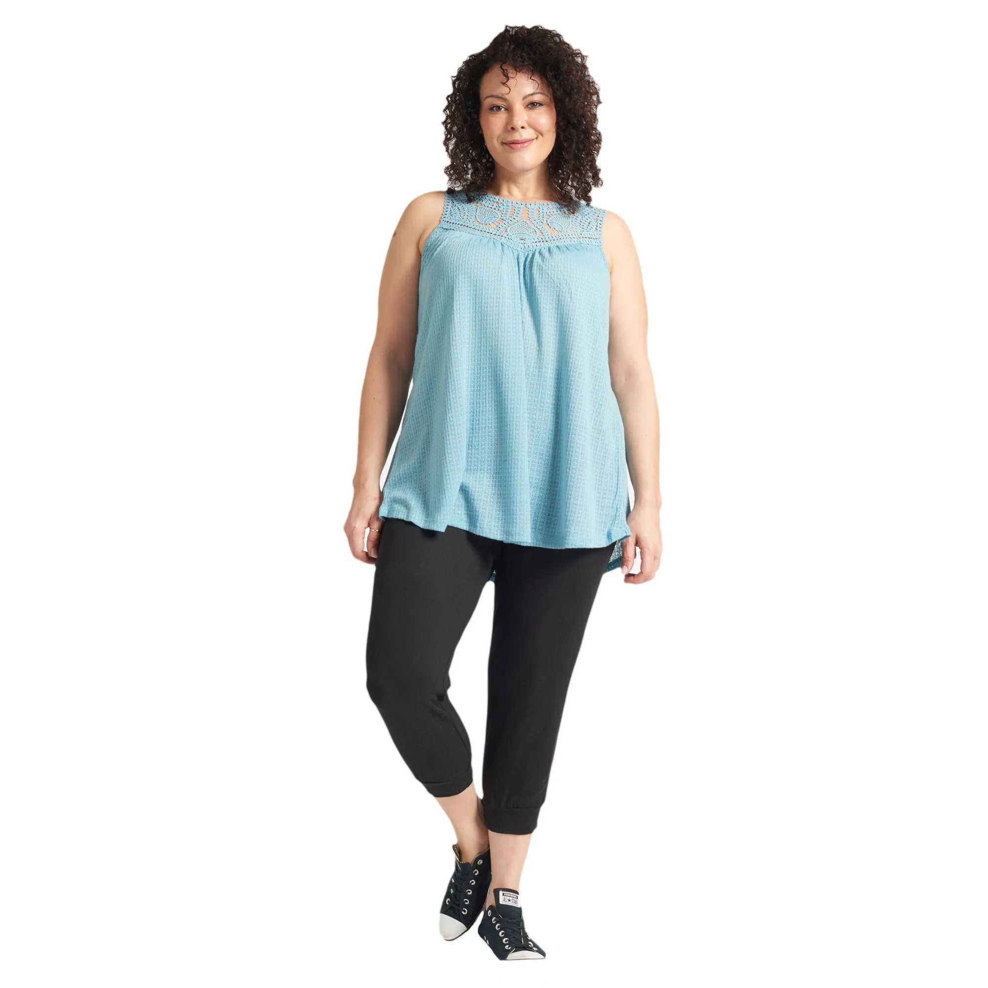 Embroidered Shirt - Light Turquoise | Plus Size