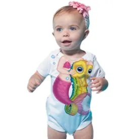 JUST ADD A KID Romper One-Piece Seahorse Rider Mermaid - up to 12 Months