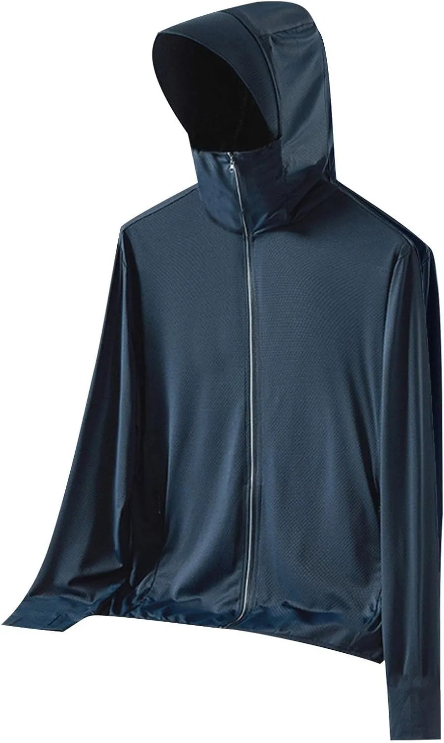 Men's UPF 50  Lightweight Jacket Full Zip Sun Protection Hoodie Long Sleeve Hiking Fishing Sun Shirts with Pockets