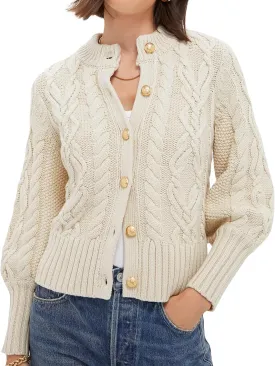PEHMEA Womens Short Cardigan Sweaters, Soft Twist Knit Fall Winter Chunky Open Front Button Sweaters for Women