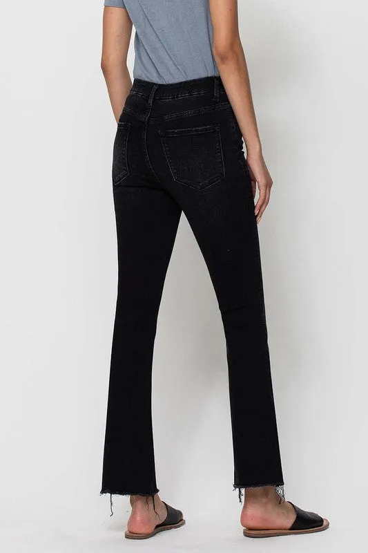 Raw Hem Ankle Bootcut Jeans