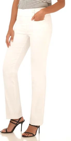 Rekucci Women's Ease Into Comfort Pull-On Straight Pant with Pockets
