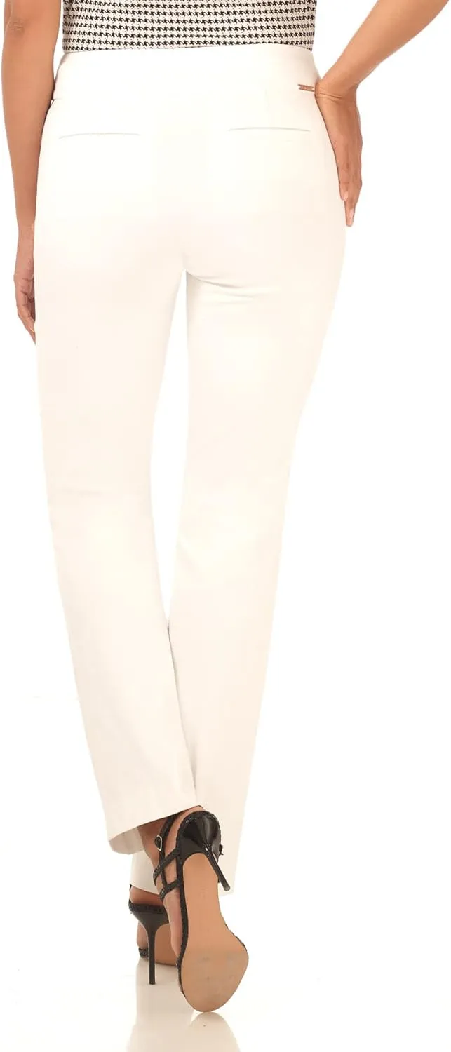 Rekucci Women's Ease Into Comfort Pull-On Straight Pant with Pockets