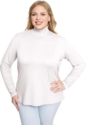STRETCH IS COMFORT Women's and Plus Oh So Soft Long Sleeve Mock Turtleneck Top Regular and Relaxed Fit Everyday Wear XS-5XL
