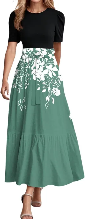 Women Dresses Floral Print High Waist Elegant Cocktail Dress with Chic Design for Summer Parties and Events