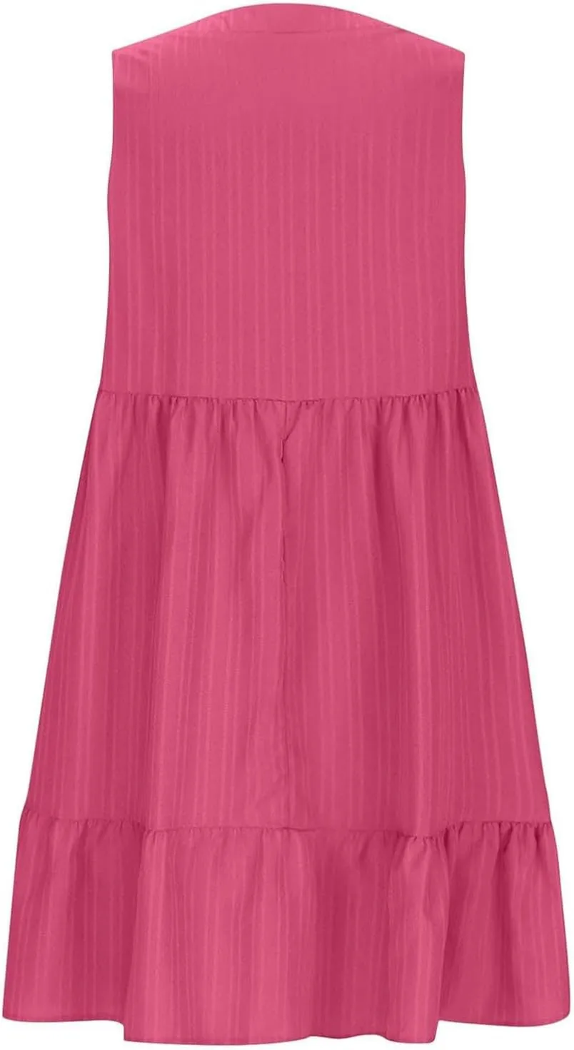 Women's Casual Dress Summer Tank Dress Sleeveless Summer Dresses for Women 2025 Elegant Classy Plus Size Dresses