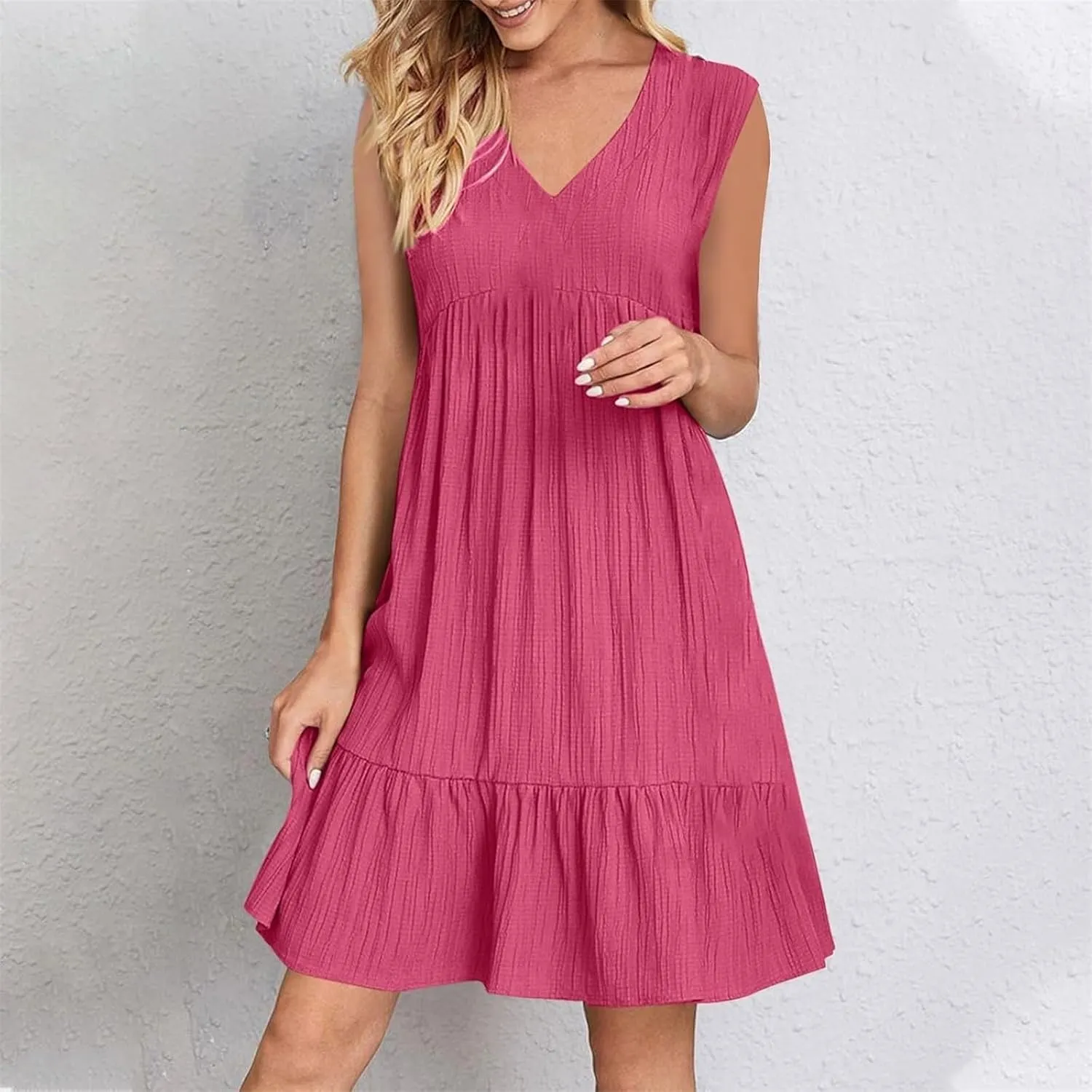 Women's Casual Dress Summer Tank Dress Sleeveless Summer Dresses for Women 2025 Elegant Classy Plus Size Dresses