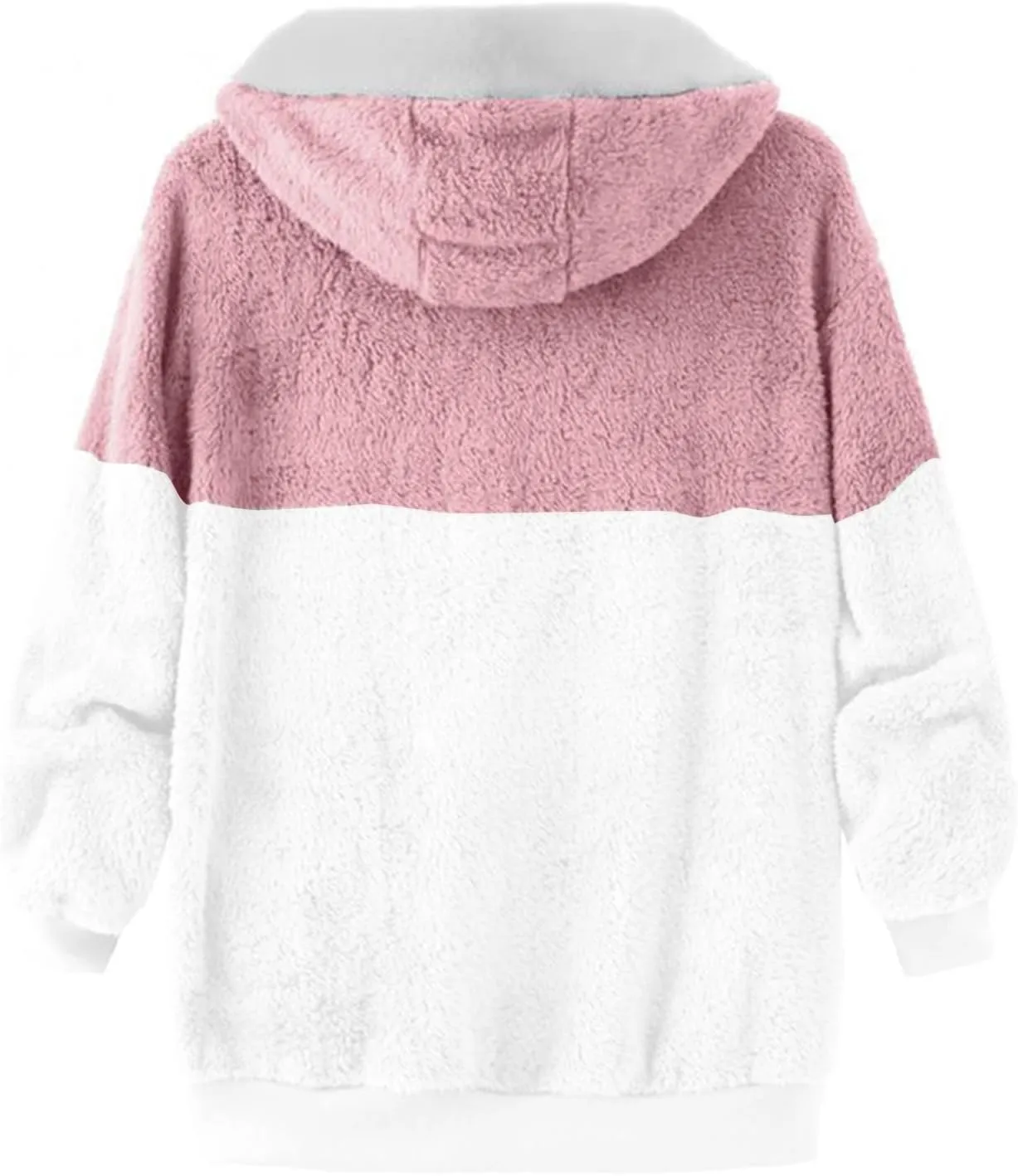 Women's Casual Fashion Loose Solid Color Hat Plus Fleece Collar Pocket Jacket