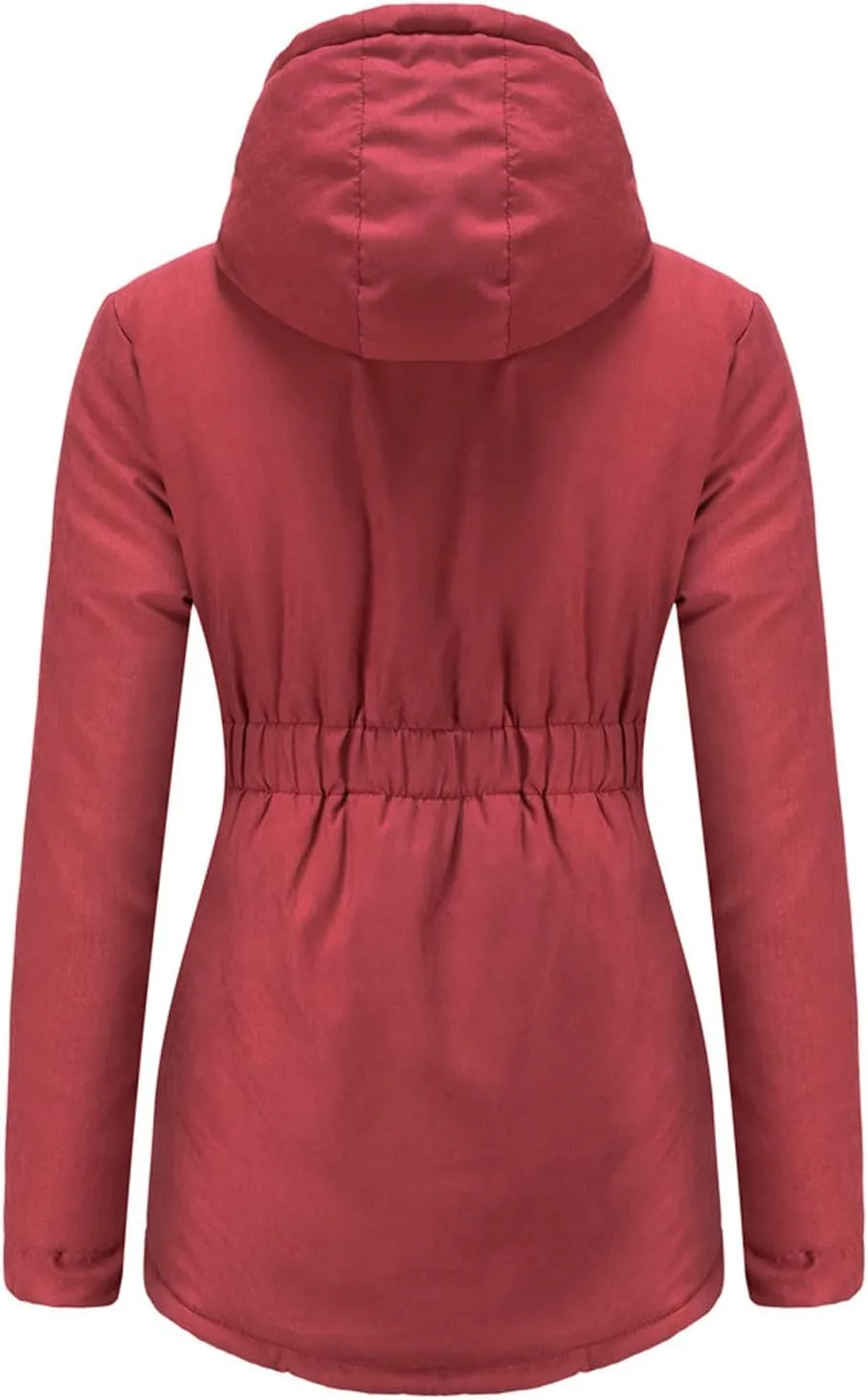 Womens Casual Solid Zipper Overcoat Long Sleeve Drawstring Outwear Warm Loose Soft Jacket Coat Home Outdoor Clothes