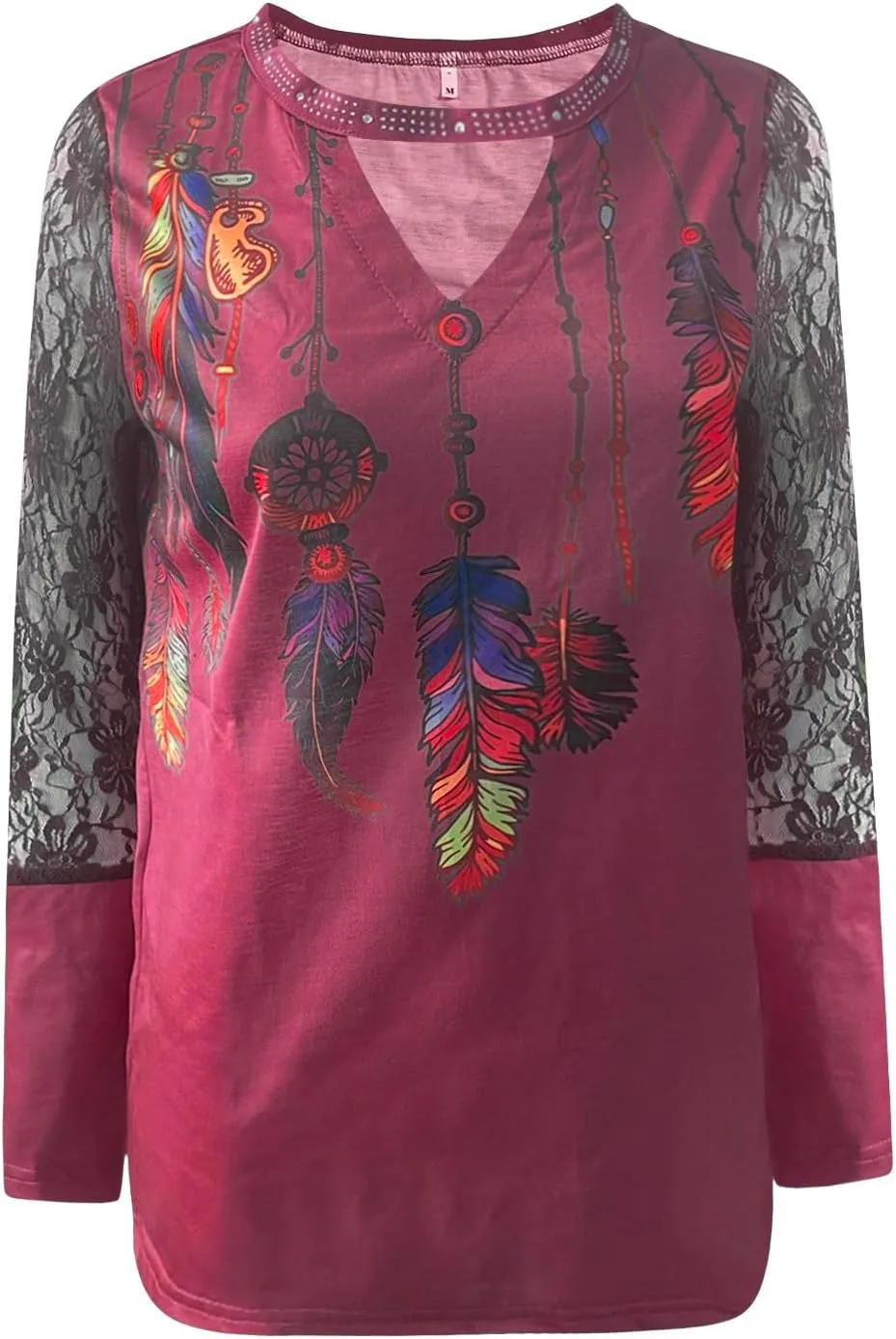 Womens Tunic Tops Sexy Criss-Cross Long Sleeve Blouse Lace Cut Out Cold Shoulder Tops Dressy Basic Shirts