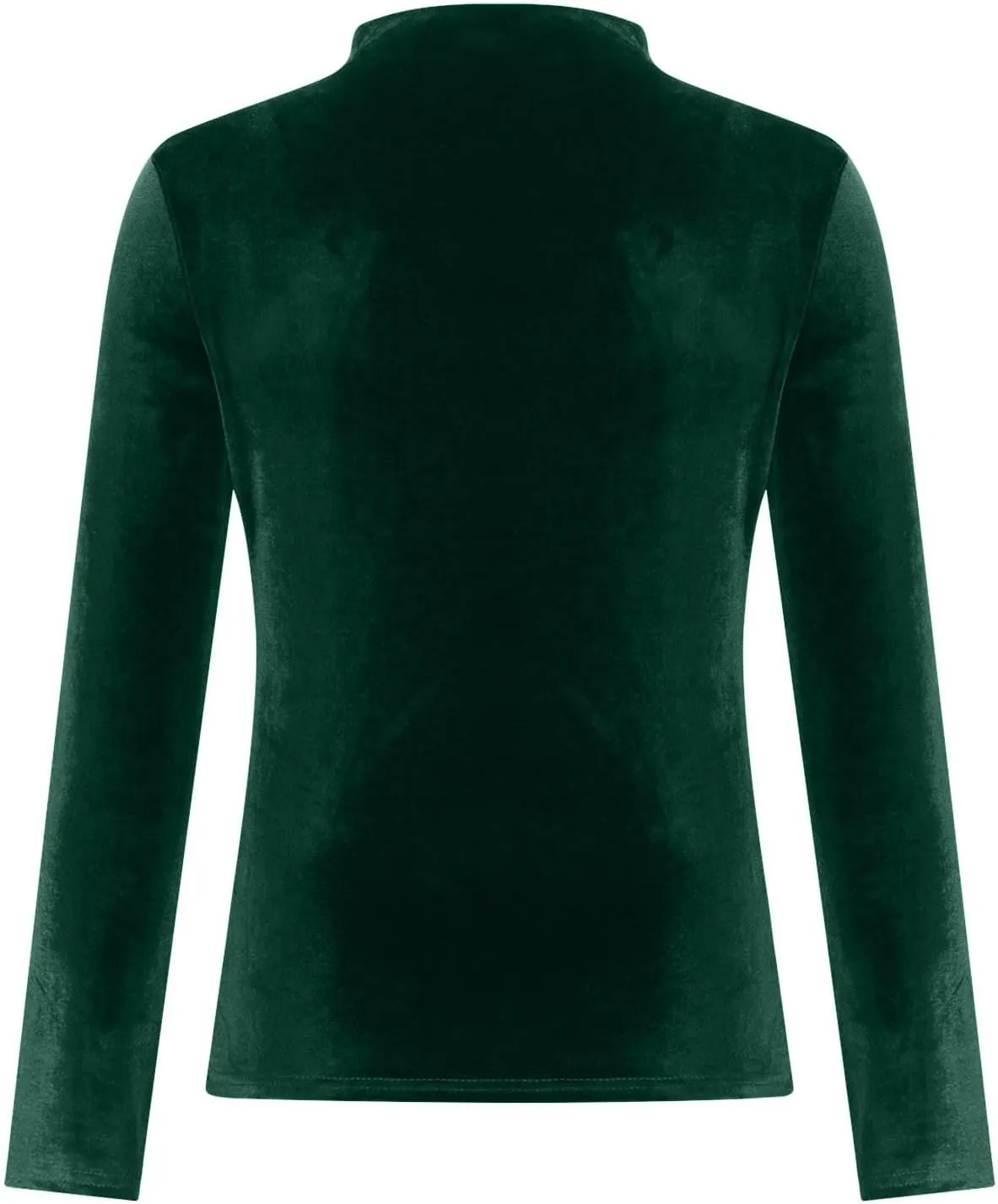 Women's Turtleneck Velvet Blouses Long Sleeve Ruched Slim Fit Shirts Velour Tops Solid Color Casual Pullover Tunics