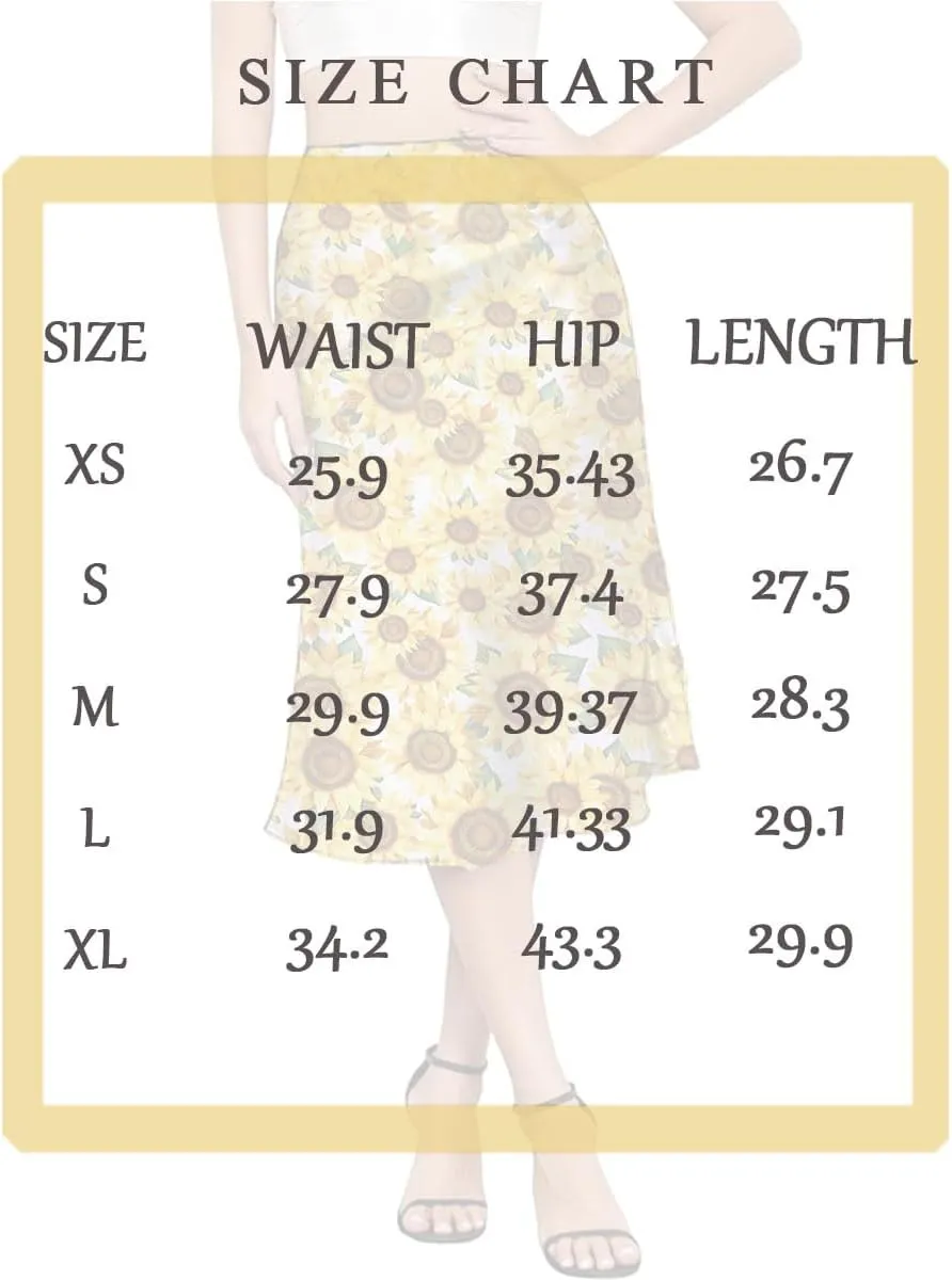 ZWSYXL Ladies Leopard Print Skirt High Waist Elastic Silk Satin Midi Skirt Spring Casual Mid-Length Cheetah A Link Skirts